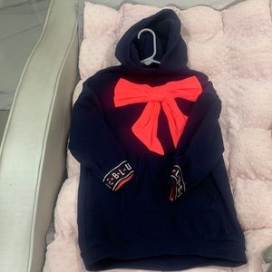 Billieblush sweatshirt dress with neon pink bow, size 5